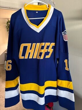 Royal Blue and Gold Chiefs Hockey Jersey - Brand Unspecified